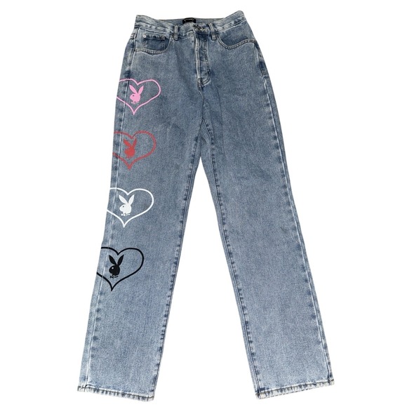 Playboy by PacSun Denim - Playboy by PacSun Heart Bunny Light Wash Denim Jeans Womens Size 26